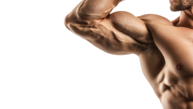close up of muscular male torso