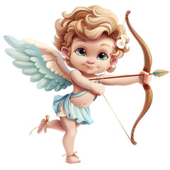 Obraz premium Cute little cupid, cut out background, ready to use