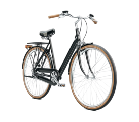 City black bicycle isolated on transparent background
