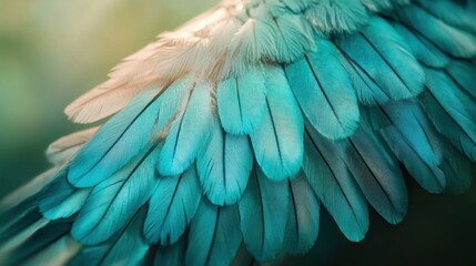 Fototapeta premium Turquoise Feathers Close Up