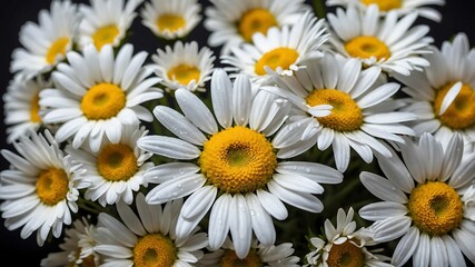 Vibrant Close-Up of White Daisies with Yellow Centers in Warm Sunlight
