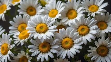 Vibrant Close-Up of White Daisies with Yellow Centers in Warm Sunlight