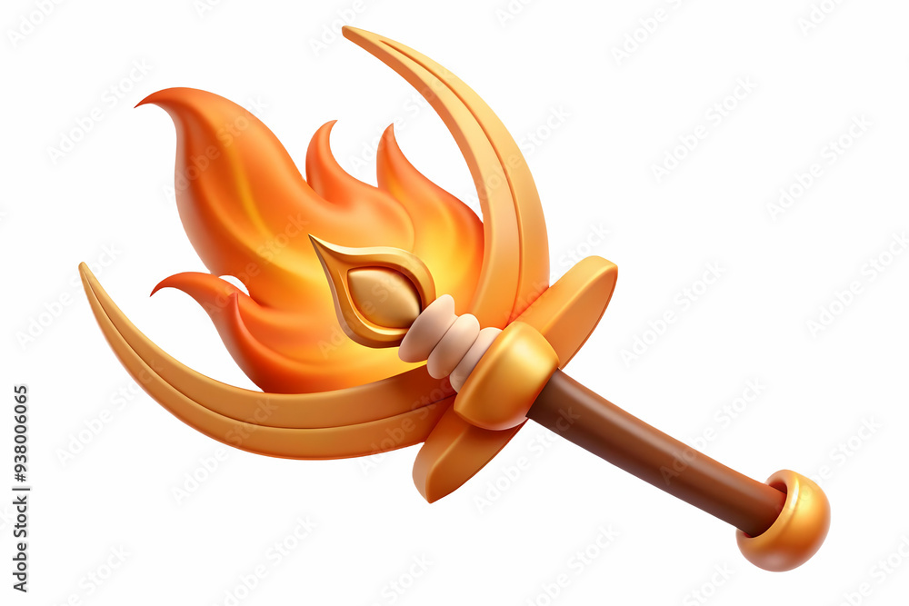 Poster sacred fire and sword concept as abstract vector of a sword with a sacred fire burning around it iso