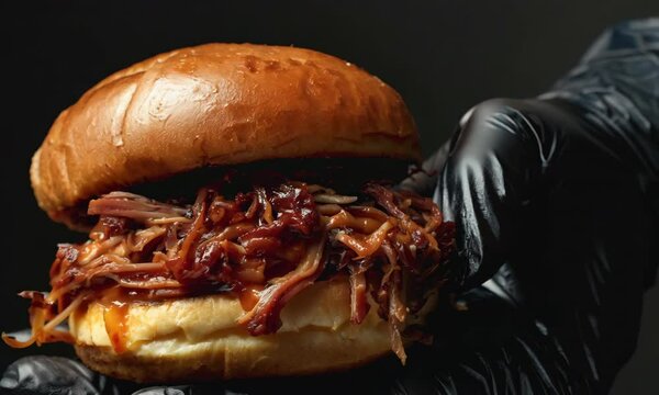 Crafting a mouthwatering pulled pork sandwich with a perfect golden bun