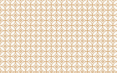 Golden vector floral seamless pattern. Abstract luxury geometric ornamental texture with small flower silhouettes. Gold and white simple ornament in oriental style.