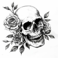 Skull with Roses.