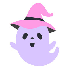 halloween flat illustration of cute ghost