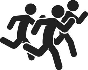 Isolated pictogram sign group of people run, running event, active sport icon symbol