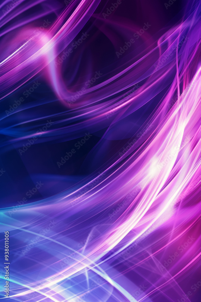 Poster abstract background with glowing neon lines. minimalistic composition with wavy gradients. futuristi