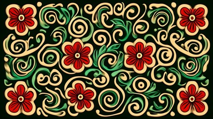 Shapes, Flowers, Florals, Green and Red, Abstract Image, Texture, Pattern Background, Wallpaper, Smartphone Cover and Screen, Cell Phone, Computer, Laptop, 9:16 and 16:9 Format
