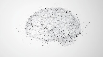 Abstract Brain - Network Connections - Artificial Intelligence - Data Analysis - A digital brain, rendered with a network of interconnected dots, symbolizing connectivity, intelligence, data, and proc