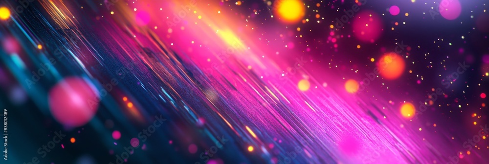 Aufkleber abstract cosmic lightscape with bright colors and blurred bokeh - an abstract cosmic background with