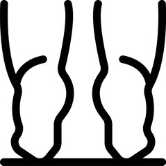 Simple icon of a person standing, illustrating flat feet valgus