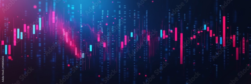 Poster abstract digital stock market data visualization - a futuristic abstract representation of stock mar