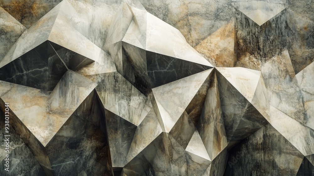 Poster abstract geometric stone texture background - a close-up shot of a stone surface with geometric shap