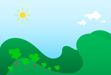 Obraz premium Landscape Wallpaper Background. Vector Illustration