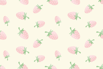 Strawberry and flower seamless pattern wallpaper
