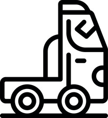 Simple black and white line art illustration of a pickup truck, often used to symbolize transportation or delivery services