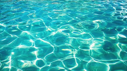 Obraz premium Stunning Top-View of Pristine Turquoise Pool Water with Ripples and Reflections, Ideal for a Serene Background or Wallpaper