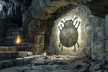 Fototapeta premium Scarab Temple Relic Ancient Egyptian Religion Spiritual Symbol