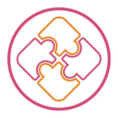 Solution, teamwork, puzzle icon