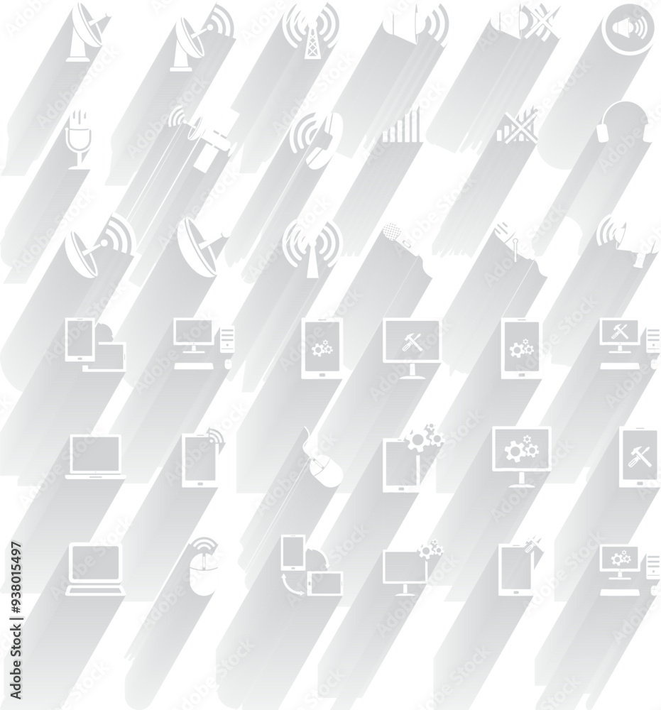 Poster vector icon of white color with shadow on gray-green background