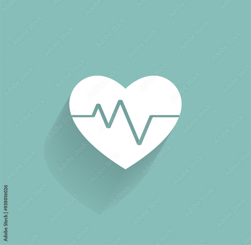 Poster vector icon of white color with shadow on gray-green background