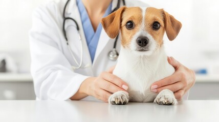 Pet owner receiving advice from a veterinarian on flea and tick prevention in a bright clinic, seasonal care, pet safety