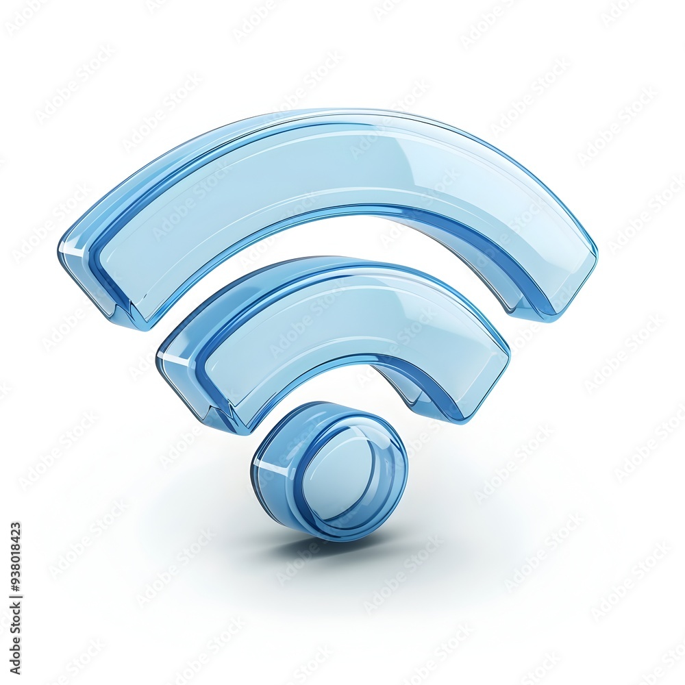 Poster dynamic wifi signal icon representing internet or connectivity on white background