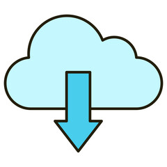 cloud download icon illustration