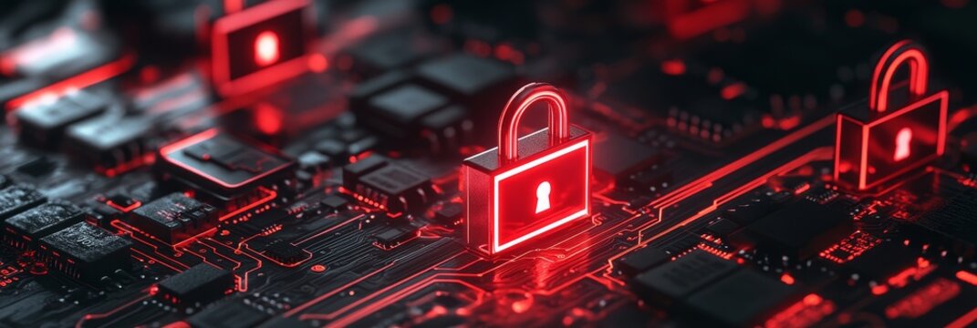 Cyber Security: Protecting Data with Digital Locks - The image symbolizes data security, digital protection, cyber defense, online safety, and secure technology.