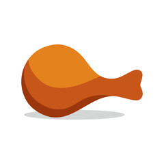 Chicken leg icon isolate on white background.