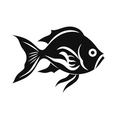 Obraz premium fish sea wildlife animal, river, vector graphic, black and white, cod, fin, shark, trout, bass, clownfish, goldfish, elk, ray, salmon