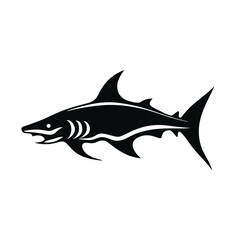 Obraz premium fish sea wildlife animal, river, vector graphic, black and white, cod, fin, shark, trout, bass, clownfish, goldfish, elk, ray, salmon