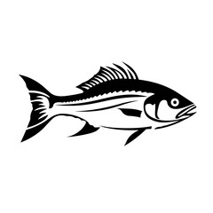Fototapeta premium fish sea wildlife animal, river, vector graphic, black and white, cod, fin, shark, trout, bass, clownfish, goldfish, elk, ray, salmon