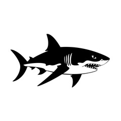 Obraz premium fish sea wildlife animal, river, vector graphic, black and white, cod, fin, shark, trout, bass, clownfish, goldfish, elk, ray, salmon