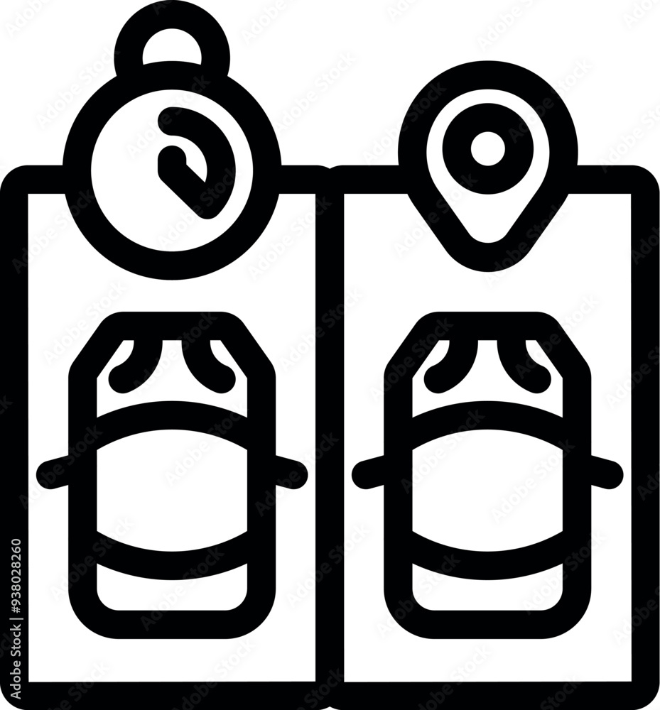 Aufkleber simple parking location icon with a timer and a location pin, perfect for apps or websites
