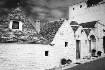 Typical houses called Trulli of Alberobello. Alberobello, Bari, Apulia, Italy, Europe.