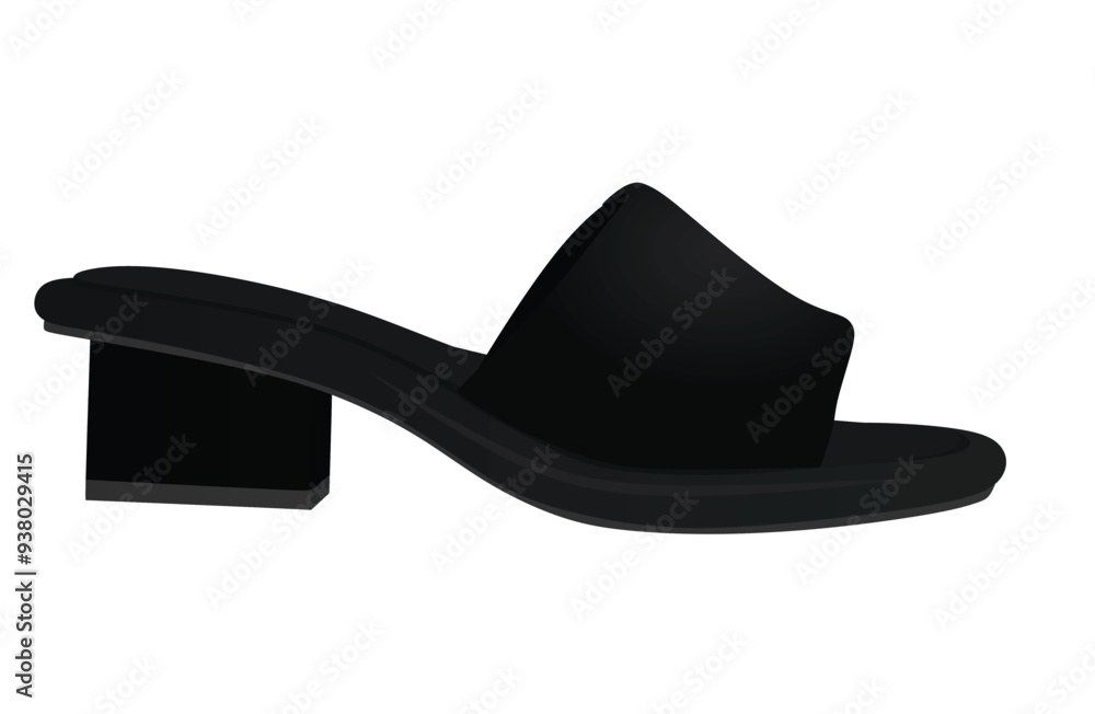 Poster Black  woman sandal. vector illustration