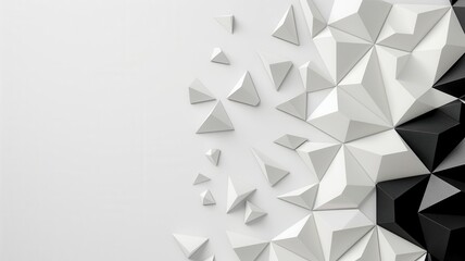Fototapeta premium Black and white geometric design with sharp contrasts, abstract art, geometry