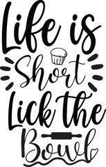 Kitchen SVG Typography Vector Design. Cooking line icon set and banner design, illustration, eps.