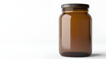 mockup of glass jar on isolated white background. ai generative.