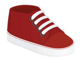 Red kids shoe. vector illustration