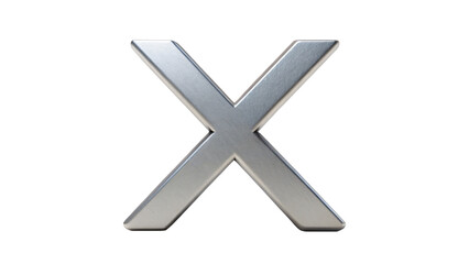 Obraz premium 3D sliver cross mark icon for negative choice or cancel button on web design