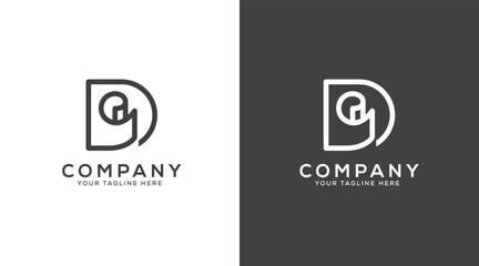 Creative letter D paper logo design template
