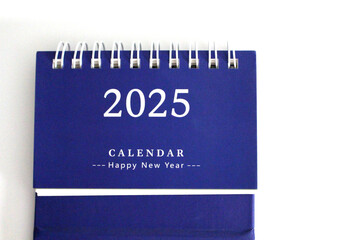 Monthly calendar template for the new year 2025 desk calendar,isolated on white background.