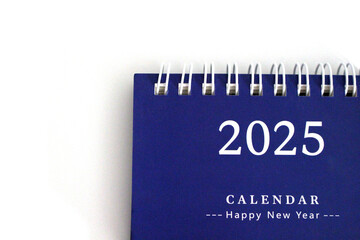 Monthly calendar template for the new year 2025 desk calendar,isolated on white background.