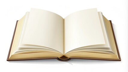 Vector Illustration Of An Opened Book With Blank Pages Isolated On A White Background