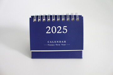 Monthly calendar template for the new year 2025 desk calendar,isolated on white background.