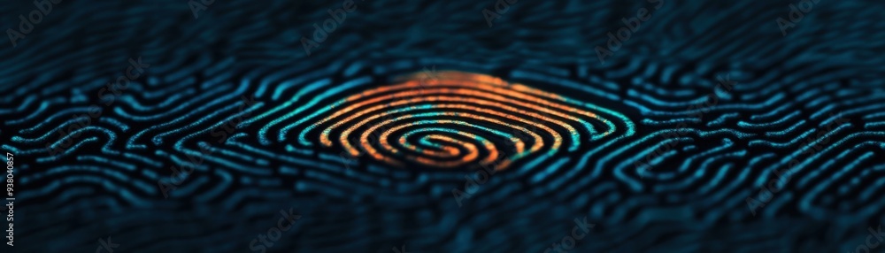 Poster digital wallet secured with biometric authentication, emphasizing advanced security features, wallet